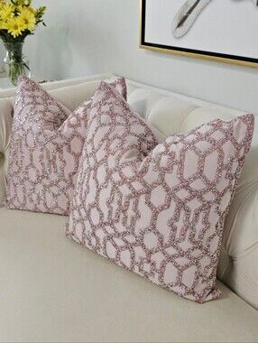 Sparkle Blush Pink Decorative Pillow Pair 20×20